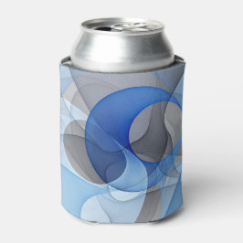 Moderne Abstracte Blauwe Grijze Fractale Kunst Gra Blikjeskoeler