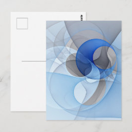 Moderne Abstracte Blauwe Grijze Fractale Kunst Gra Briefkaart