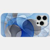 Moderne Abstracte Blauwe Grijze Fractale Kunst Gra Case-Mate iPhone Case (Achterkant (horizontaal))