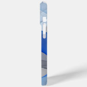 Moderne Abstracte Blauwe Grijze Fractale Kunst Gra Case-Mate iPhone Case (Achterkant / Links)