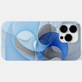 Moderne Abstracte Blauwe Grijze Fractale Kunst Gra Case-Mate iPhone Case (Achterkant (horizontaal))