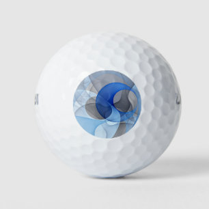 Moderne Abstracte Blauwe Grijze Fractale Kunst Gra Golfballen