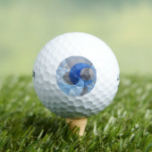 Moderne Abstracte Blauwe Grijze Fractale Kunst Gra Golfballen (Insitu Shirt)