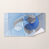Moderne Abstracte Blauwe Grijze Fractale Kunst Gra Handdoek (Handdoek)