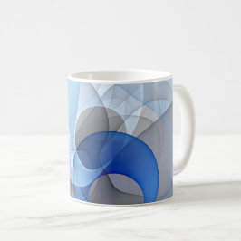 Moderne Abstracte Blauwe Grijze Fractale Kunst Gra Koffiemok
