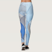 Moderne Abstracte Blauwe Grijze Fractale Kunst Gra Leggings (Achterkant)