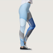 Moderne Abstracte Blauwe Grijze Fractale Kunst Gra Leggings (Rechts)