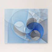 Moderne Abstracte Blauwe Grijze Fractale Kunst Gra Legpuzzel (Horizontaal)