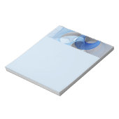 Moderne Abstracte Blauwe Grijze Fractale Kunst Gra Notitieblok (Linkerzijde)