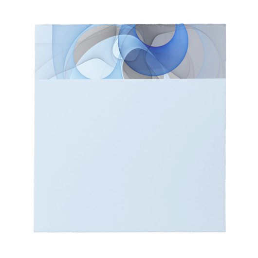 Moderne Abstracte Blauwe Grijze Fractale Kunst Gra Notitieblok (Voorkant)
