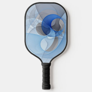 Moderne Abstracte Blauwe Grijze Fractale Kunst Gra Pickleball Paddle