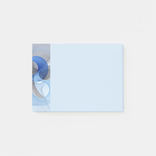 Moderne Abstracte Blauwe Grijze Fractale Kunst Gra Post-it® Notes (Voorkant)