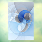 Moderne Abstracte Blauwe Grijze Fractale Kunst Gra Raamsticker (Vel 3)