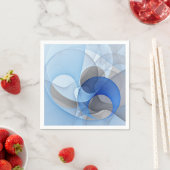 Moderne Abstracte Blauwe Grijze Fractale Kunst Gra Servet (Insitu)