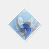 Moderne Abstracte Blauwe Grijze Fractale Kunst Gra Servet (Hoek)
