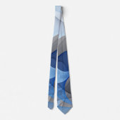 Moderne Abstracte Blauwe Grijze Fractale Kunst Gra Stropdas (Achterkant)