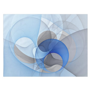 Moderne Abstracte Blauwe Grijze Fractale Kunst Gra Tafelkleed