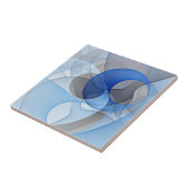 Moderne Abstracte Blauwe Grijze Fractale Kunst Gra Tegeltje (Zijkant)