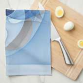 Moderne Abstracte Blauwe Grijze Fractale Kunst Gra Theedoek (Quarter Fold)