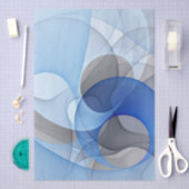 Moderne Abstracte Blauwe Grijze Fractale Kunst Gra Tissuepapier (Craft)