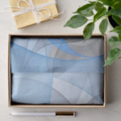 Moderne Abstracte Blauwe Grijze Fractale Kunst Gra Tissuepapier (Geschenk)