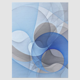 Moderne Abstracte Blauwe Grijze Fractale Kunst Gra Tissuepapier