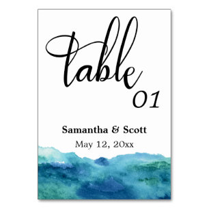 Moderne Abstracte blauwe groene Aqua-Waterverf Kaart