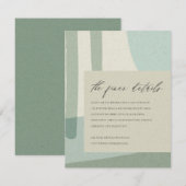 MODERNE ABSTRACTE BLAUWE KUNSTMATIGE WEDINGSINFORM INFORMATIEKAARTJE (Voorkant / Achterkant)