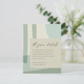 MODERNE ABSTRACTE BLAUWE KUNSTMATIGE WEDINGSINFORM INFORMATIEKAARTJE (Staand voorkant)