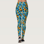 Moderne Abstracte Blauwe Luipaard Spots Dierenprin Leggings (Achterkant)