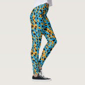 Moderne Abstracte Blauwe Luipaard Spots Dierenprin Leggings (Rechts)