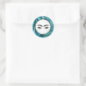 Moderne Abstracte Blauwe Marmeren Glam Gouden Make Ronde Sticker (Tas)