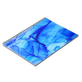 Moderne Abstracte blauwe Paarse alcoholinkt Notitieboek (Linkerzijde)