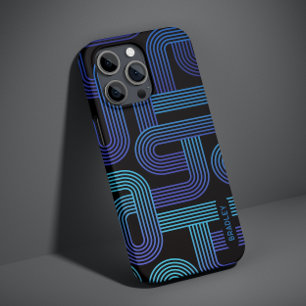 Moderne Abstracte blauwe Paarse geometrische aange Case-Mate iPhone 14 Hoesje
