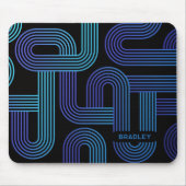 Moderne Abstracte blauwe Paarse geometrische aange Muismat (Voorkant)