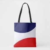 Moderne Abstracte Blauwe, Rode en Witte Boodschapp Tote Bag (Voorkant)