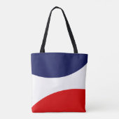 Moderne Abstracte Blauwe, Rode en Witte Boodschapp Tote Bag (Achterkant)