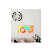 Moderne Abstracte Blauwe Roze Opgespannen Canvaspr Canvas Afdruk