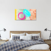 Moderne Abstracte Blauwe Roze Opgespannen Canvaspr Canvas Afdruk (Insitu (Slaapkamer))