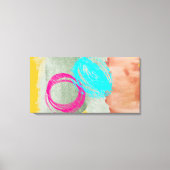 Moderne Abstracte Blauwe Roze Opgespannen Canvaspr Canvas Afdruk (Voorkant)