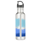 Moderne Abstracte Blauwe Tonen Waterfles (Achterkant)