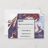 Moderne Abstracte blauwe veer hemel Stijlvolle chi RSVP Kaartje (Voorkant)