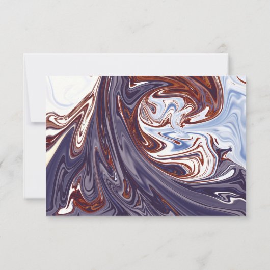 Moderne Abstracte blauwe veer hemel Stijlvolle chi RSVP Kaartje (Achterkant)