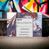 Moderne Abstracte blauwe veer hemel Stijlvolle chi RSVP Kaartje