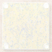 Moderne Abstracte blauwe wilde bloemen op mosterdg Glazen Onderzetter (Achterkant)