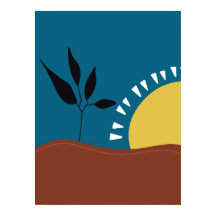 Moderne abstracte blauwe zon minimalistische kunst