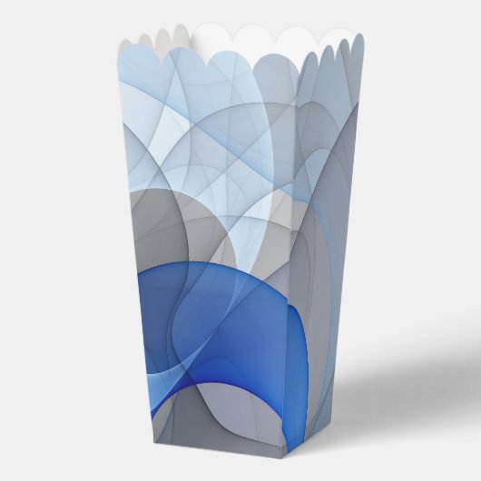 Moderne Abstracte Blauwgrijze Fractale Kunst Grafi Bedankdoosjes (Voorkant)
