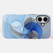 Moderne Abstracte Blauwgrijze Fractale Kunst Grafi Case-Mate iPhone Case (Achterkant (horizontaal))