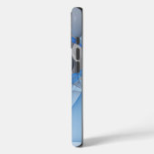 Moderne Abstracte Blauwgrijze Fractale Kunst Grafi Case-Mate iPhone Case (Achterkant / Links)