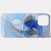 Moderne Abstracte Blauwgrijze Fractale Kunst Grafi Case-Mate iPhone Case (Achterkant (horizontaal))